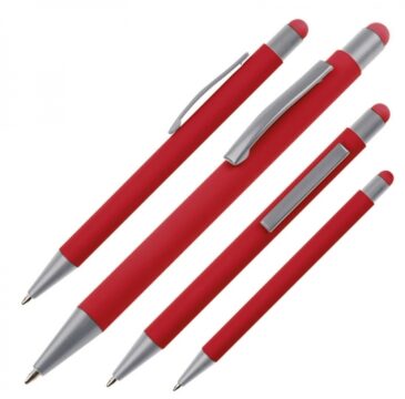 DESIGN GUM COLOUR MATCH -kosketusnäyttökynä punaisena eri kuvakulmista
