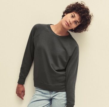 Fruit of the Loom 62-146-0 Lightweight Raglan Sweat Lady-Fit -naisten collegepusero