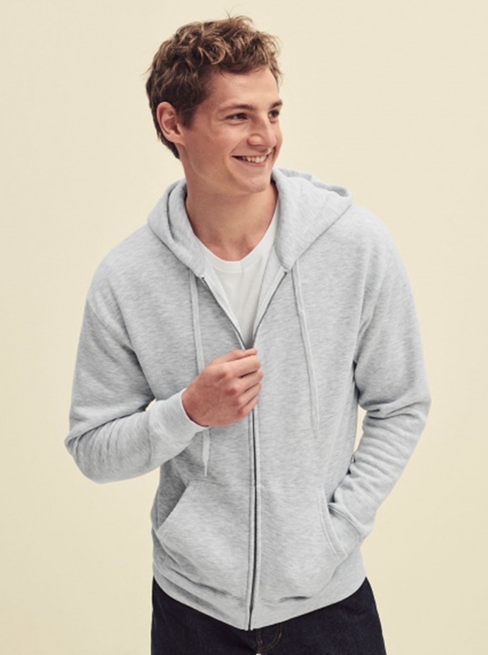 Fruit of the Loom 62-034-0 Premium Hooded -miesten vetoketjuhuppari