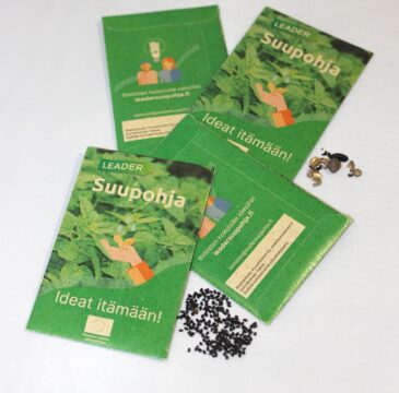 Siemenpussi 63 x 98 mm, 4-väripainatuksella, ruohosta valmistettua kartonkia, valmistettu Saksassa